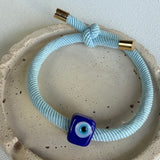 Light Blue Evil Eye Bracelet – Handmade Murano Glass Protection