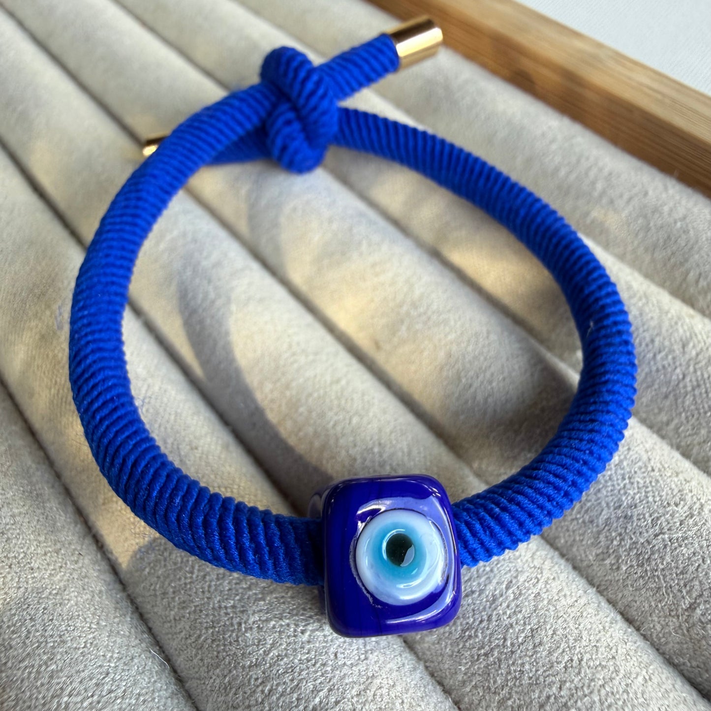 Murano Glass Evil Eye Adjustable Bracelet – Royal Blue