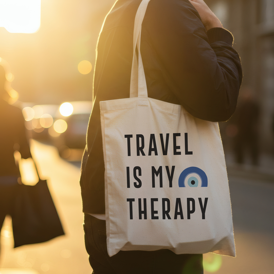 Travel is My Therapy Bag ( White )