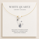 Crown Chakra Gold Necklace with White Quartz