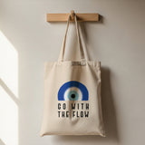 Evil Eye Tote Bag: Go With The Flow  ( White )