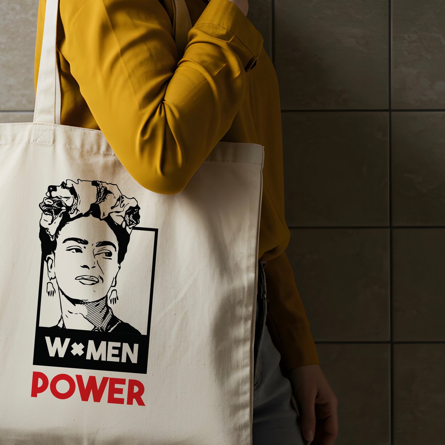 Women Power Canvas Tote Bag – Frida Inspired