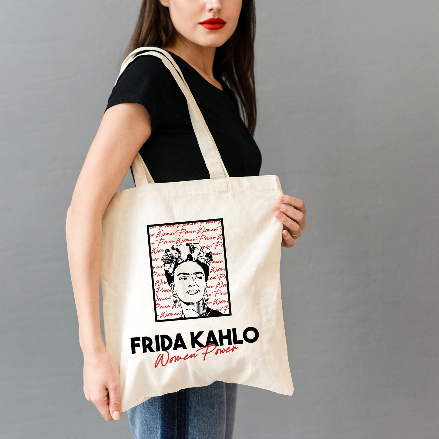 Frida Kahlo Women Power Canvas Tote Bag