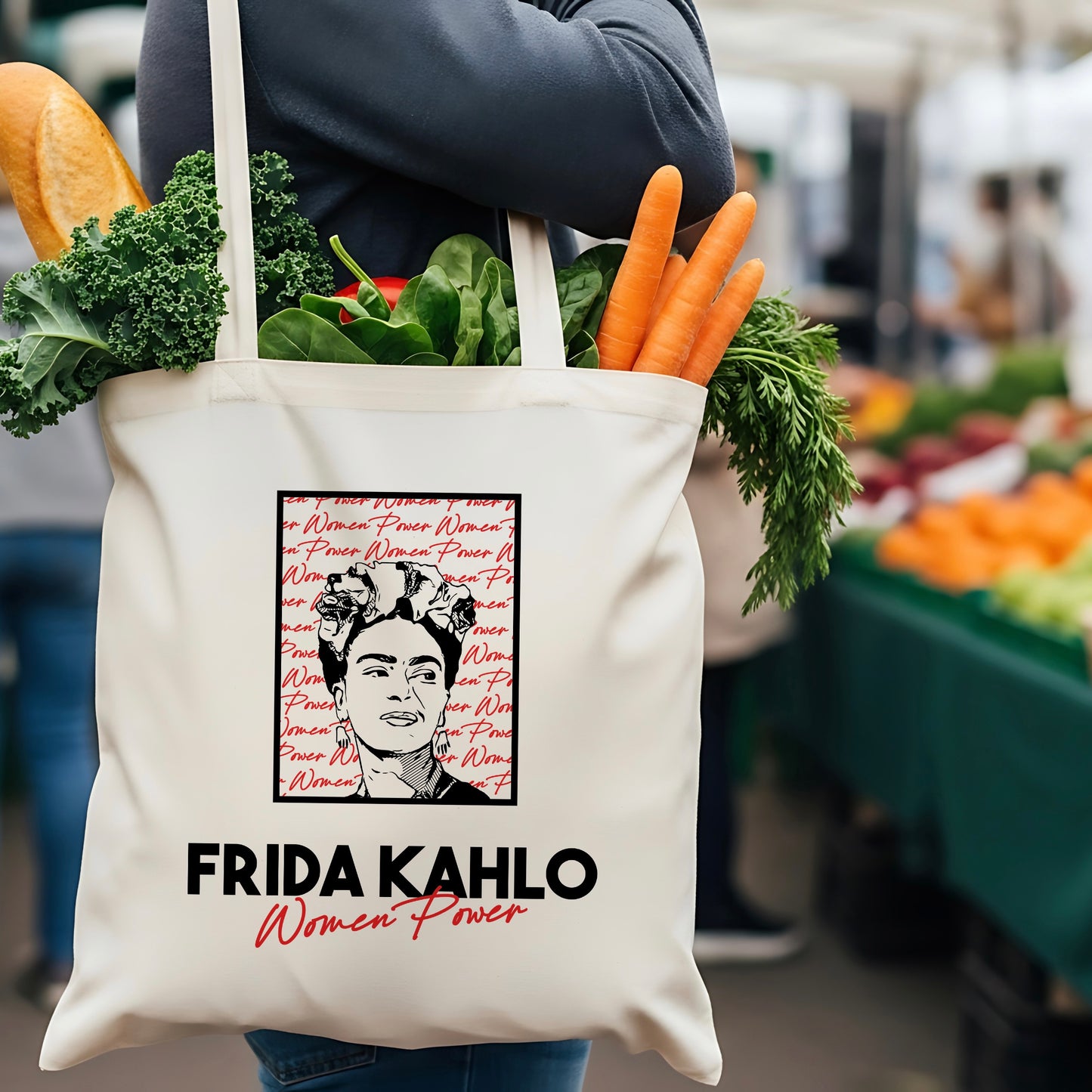 Frida Kahlo Women Power Canvas Tote Bag