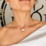 Crete Choker Necklace | Mother of Pearl Hamsa Necklace Inspired by the Greek Islands