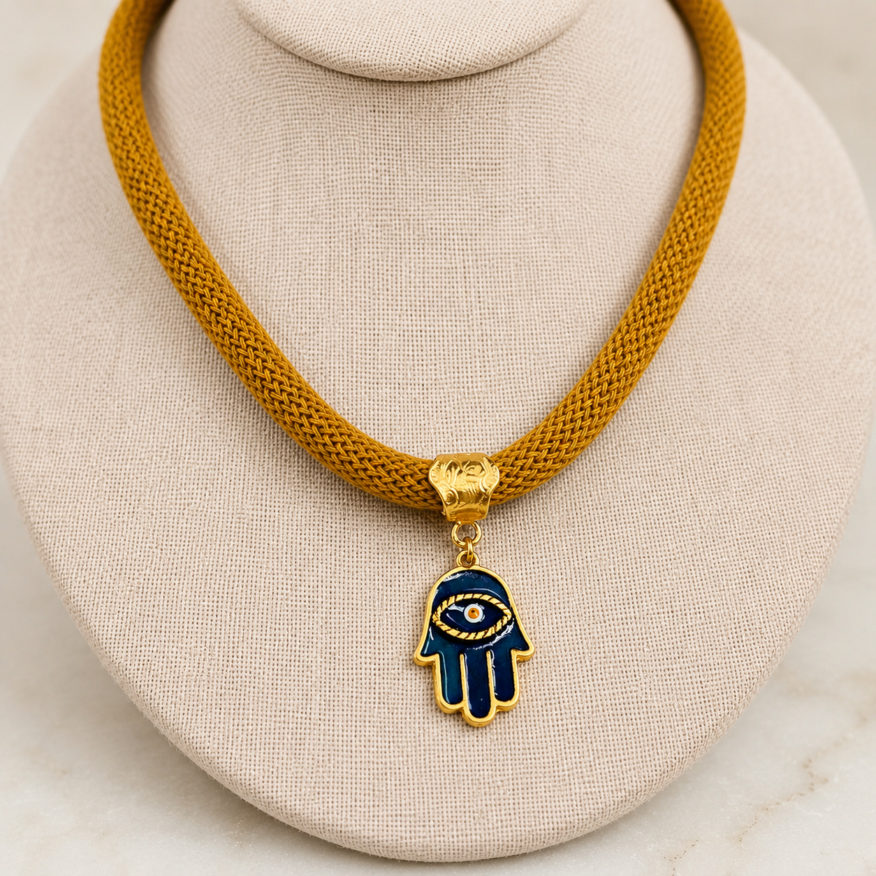 Handmade Hamsa Hand Necklace – Symbol of Protection & Strength