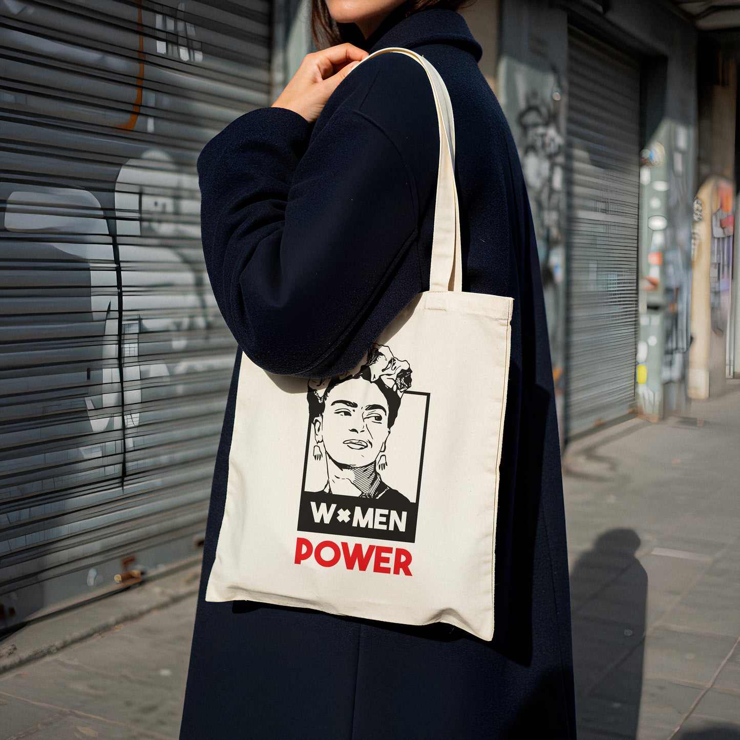 Women Power Canvas Tote Bag – Frida Inspired