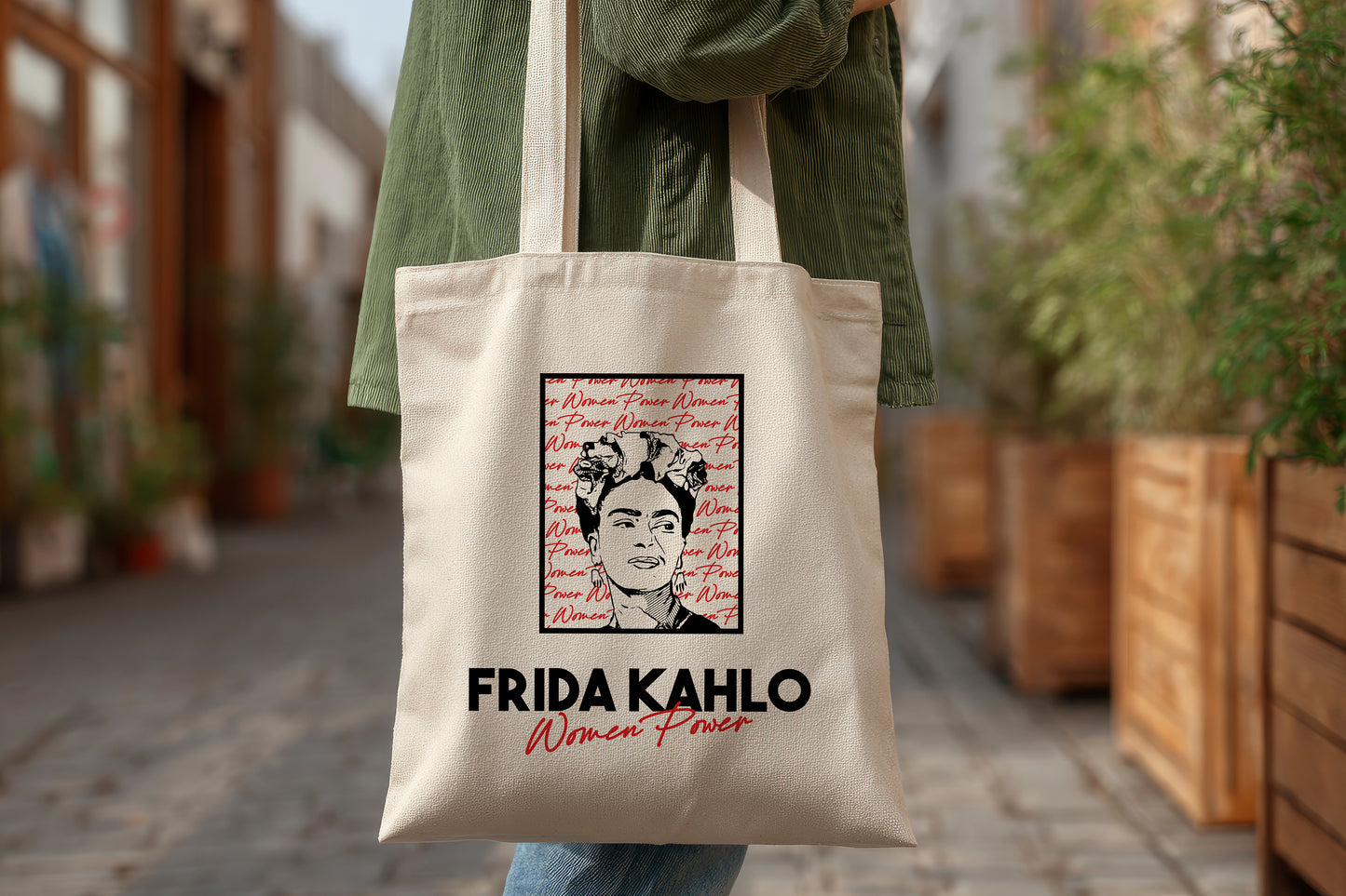 Frida Kahlo Women Power Canvas Tote Bag
