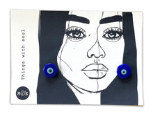 Load image into Gallery viewer, Murano Nazar Earrings ( Navy Blue )

