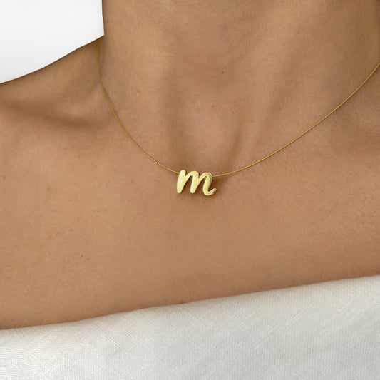 Gold Letters Choker Necklace