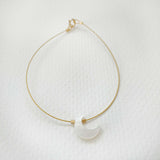 Minimalist Mother of Pearl Moon Bracelet
