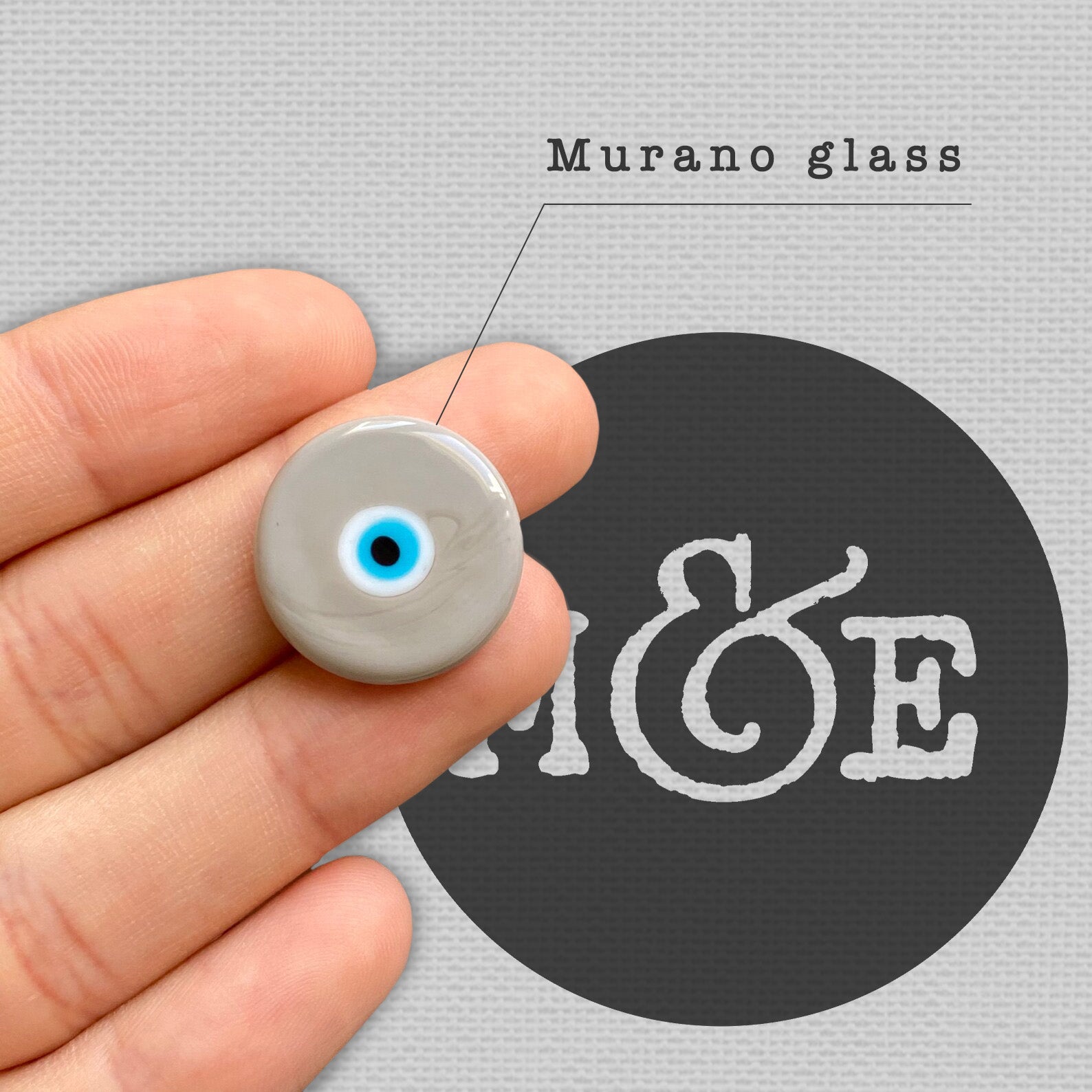 Murano Nazar Earrings ( Grey )