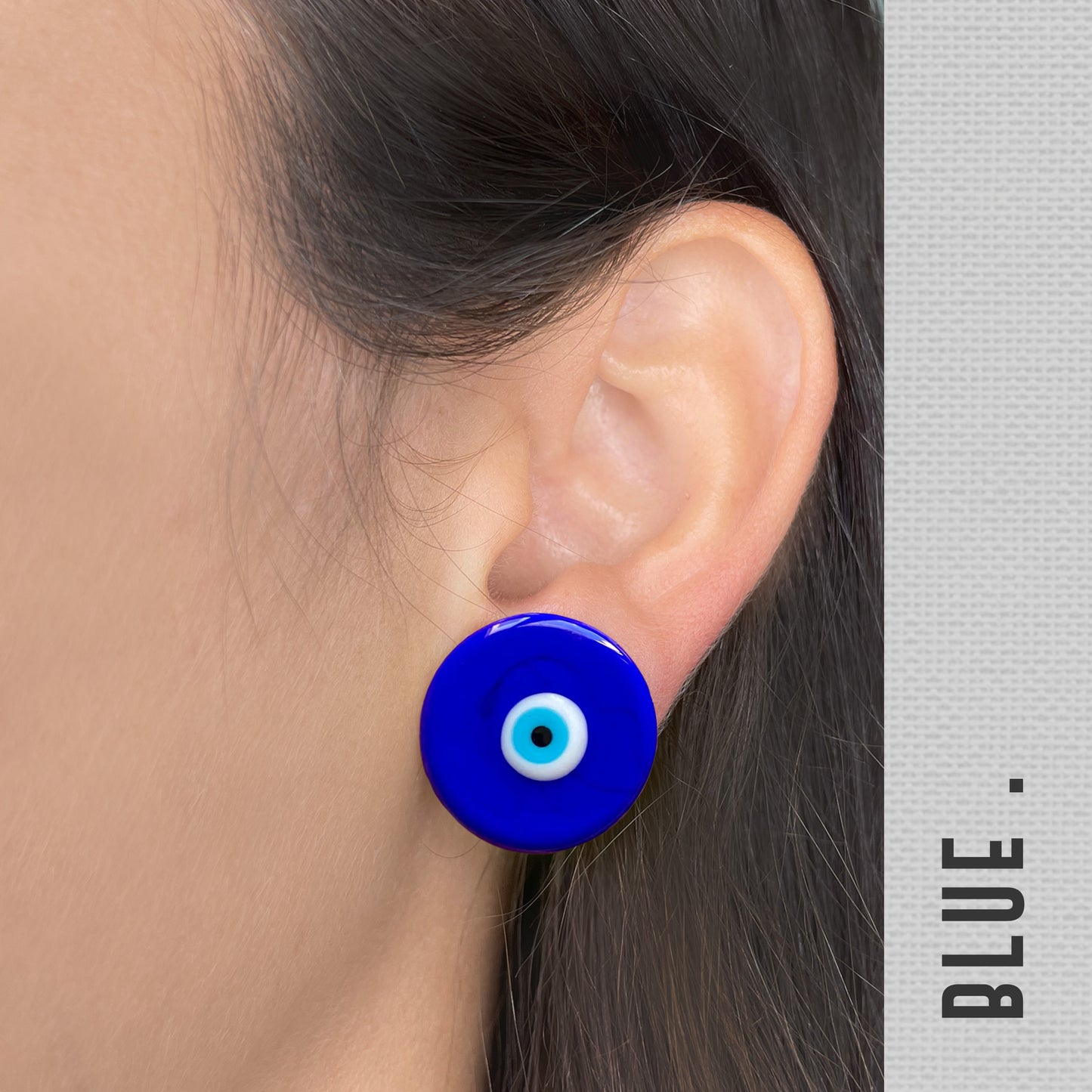 Murano Nazar Earrings ( Navy Blue )