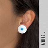 Murano Nazar Earrings ( White )