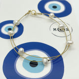 Everyday Wear Gold Pearl Bracelet  - Real Pearls