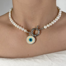 Load image into Gallery viewer, Silver Athens Choker with Murano Charm
