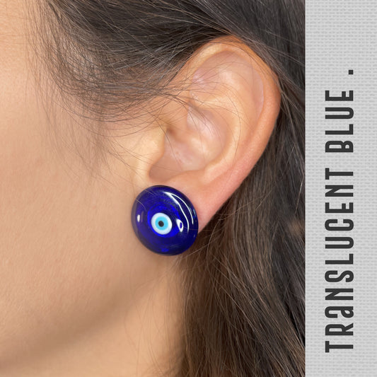 Murano Nazar Earrings ( Translucent Navy Blue )