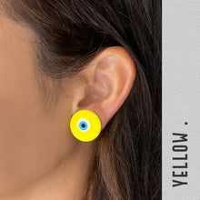 Load image into Gallery viewer, Murano Nazar Earrings ( Yellow )

