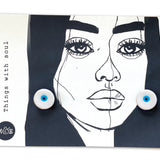Murano Nazar Earrings ( White )